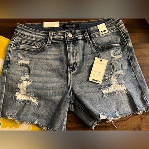 NWT Judy Blue Shorts Mid Rise Length Size XL